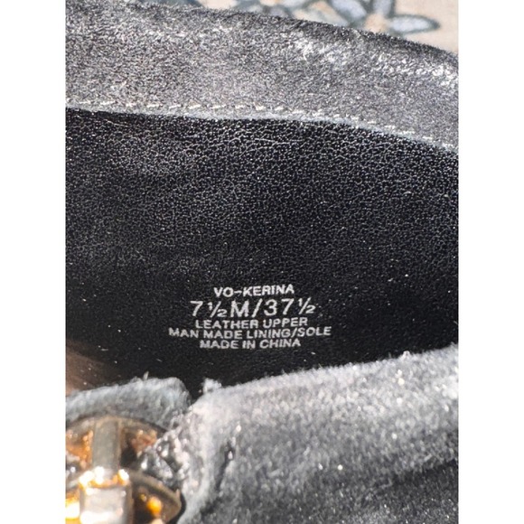 Vince Camuto Black Suede Fringe‎ Open Toe Ankle Booties Heels Size 7.5 - Picture 7 of 9